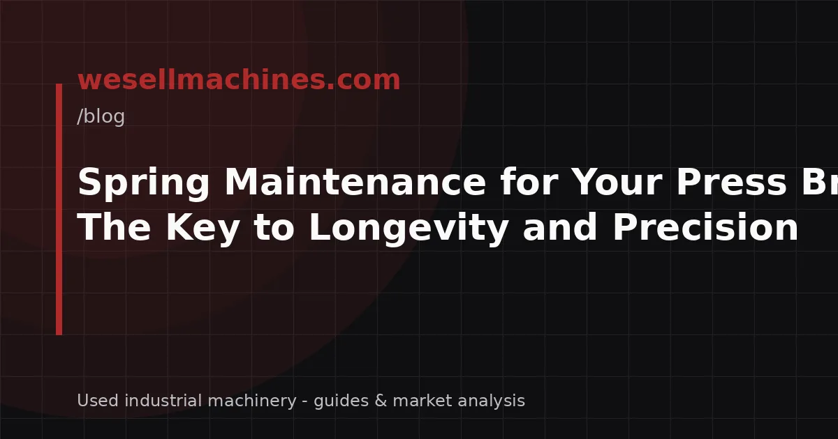 Spring Maintenance for Your Press Brake: The Key to Longevity and Precision