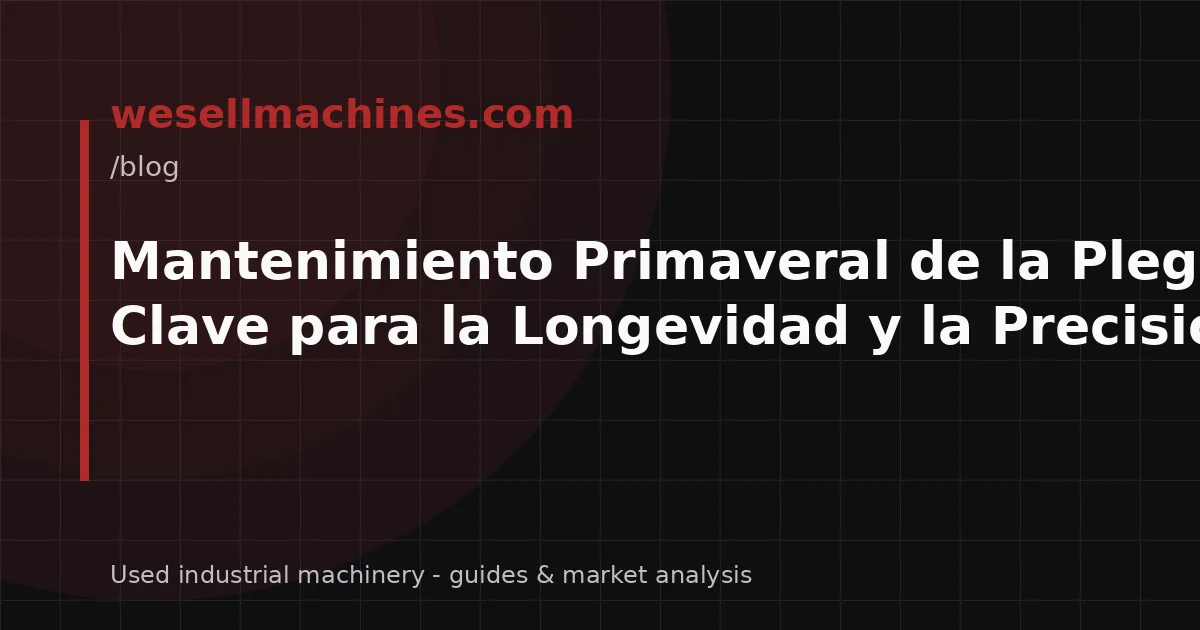 Mantenimiento Primaveral de la Plegadora: Clave para la Longevidad y la Precisión