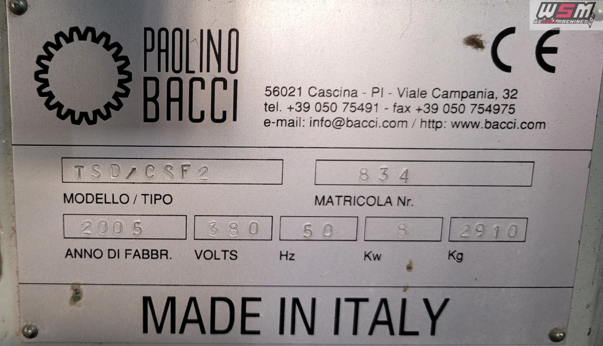 Double rounding off tenoning machine BACCI TSD CFS2
