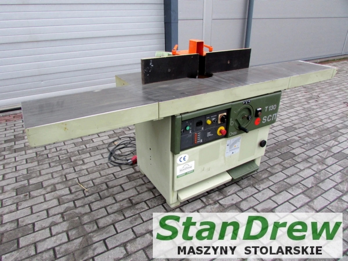 SCM T130 spindle moulder with long table top