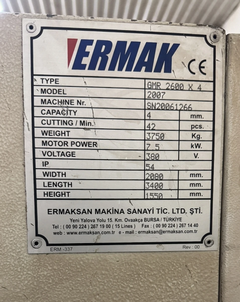 ERMAK GMR 2600-4 GUILLOTINE