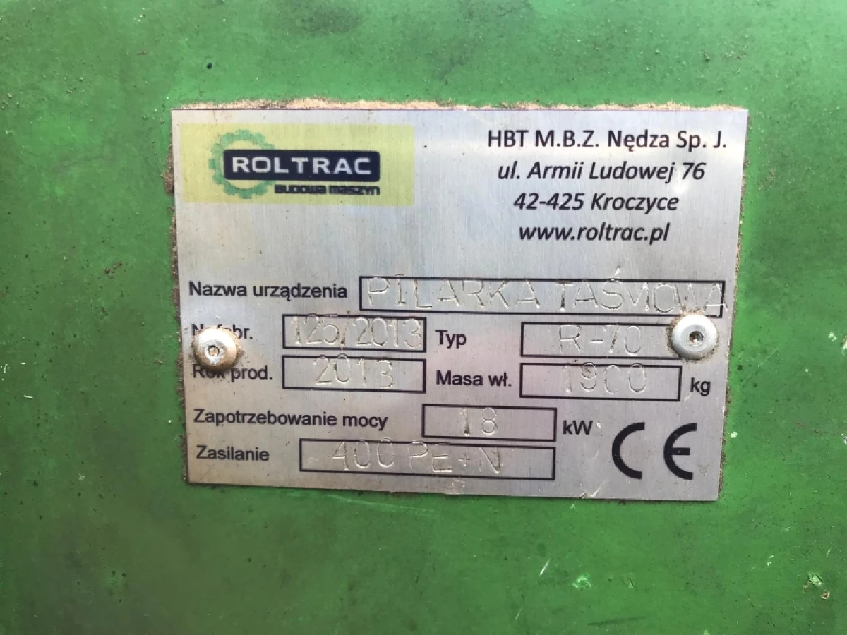 Roltrac R70 Band Saw with Full Hydraulics