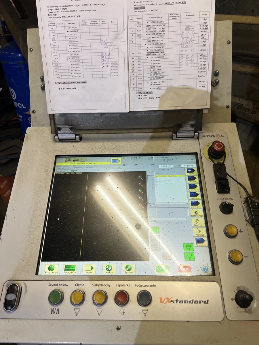 STIGAL VXstandard Plasma Cutting Machine with CEBORA Prof P254 Unit and Oxy-fuel Torch (Year of Manufacture 2013)
