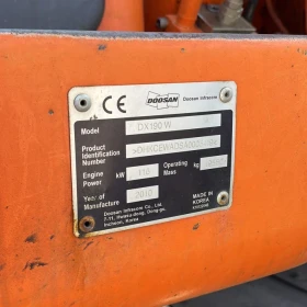 Wheel Excavator DOOSAN DX190W, year of production 2010, first owner, in very good condition