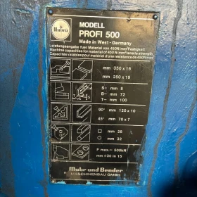 Mubea PROFI 500 – Punzonadora Hidráulica y Cizalla Universal (Herrero)