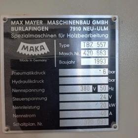 MAKA TBZ-CNC-557 (1993) – Автоматизований фрезерний верстат з ЧПК для дверей | NUM 750 | В наявності 8 шт.