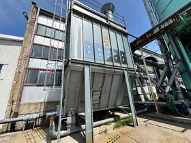 Large Steel Dust Silo Mion & Mosole 200 m³ with Screw Conveyor