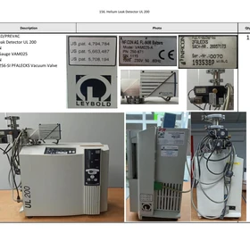 Used LEYBOLD UL200 Helium Leak Detector with INFICON VAM025 Gauge and MICRO-0256-SI Vacuum Valve – Piła