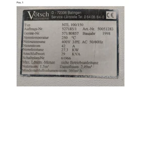 Used Vötsch NTL 100/150 Chamber Dryer 1998 (lot of 2) – Poland