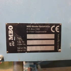 MBO SBAP 46ME Vertical Press Stacker Delivery approx. 2006 – Serial No. 00 06 19 657 – Łódź