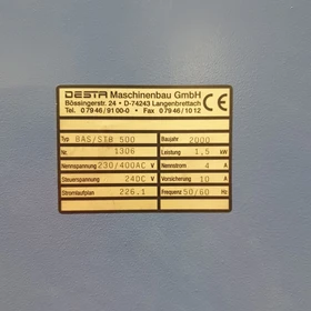 DESTA BAS/STB 500 Preša za slaganje Isporuka 2000 – Serijski br. 1306 – Łódź