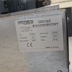 Použitá sada pro odsávání prachu: 3× STOLMAT ST-2, FORMAT St 15, 2× NRG Makine – Polsko