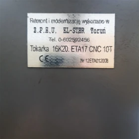 Used CNC Lathe 16K20 – EL-STER Modernized, ETA17 CNC 10T Control – Inowrocław