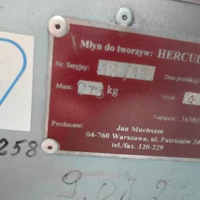 MEHSAM Hercules 3 Granulador de Plástico 1999 - Myślenice, Polonia